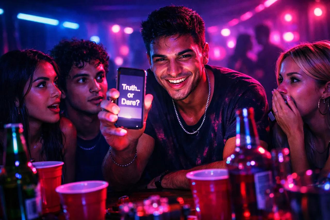 Amigos jogando Verdade ou Desafio