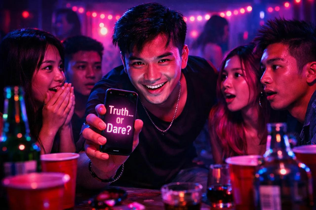 Nhóm bạn đang chơi trò Sự thật hay Thử thách