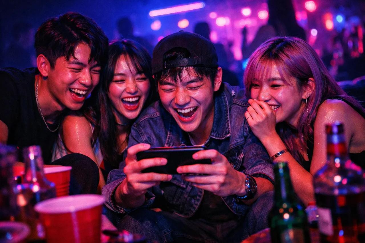 그녀는 10점이지만 게임을 즐기는 친구들