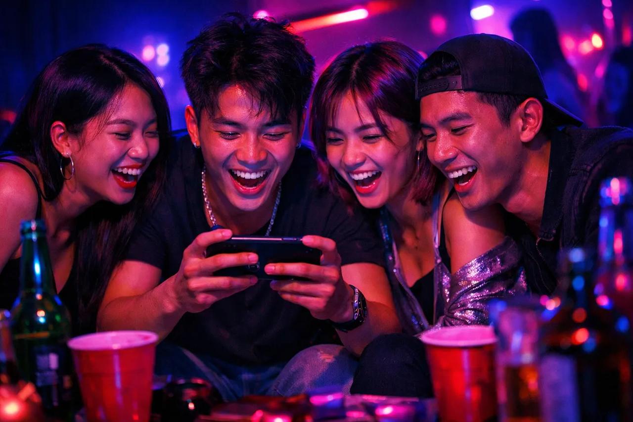 Nhóm bạn đang chơi game Cô ấy 10 điểm nhưng