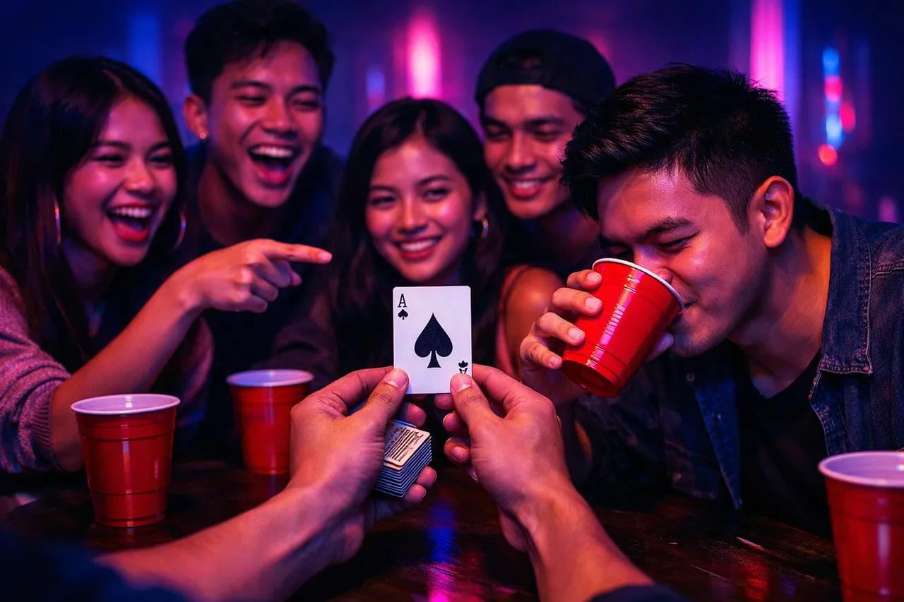 Ilustrasi game kartu Merah atau Hitam