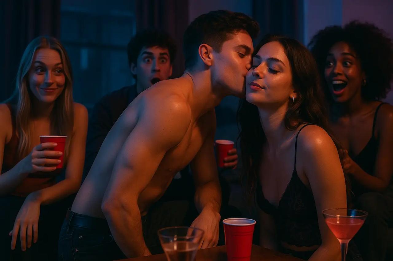 Kaverit pelaamassa Tuhma Totuus vai Tehtävä -peliä