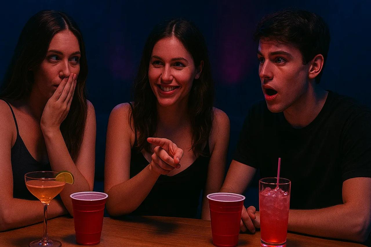 Vrienden die het spel 'Zou je liever' 18+ spelen