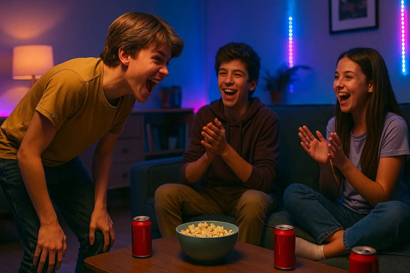 Amis jouant au jeu Action ou Vérité Ados